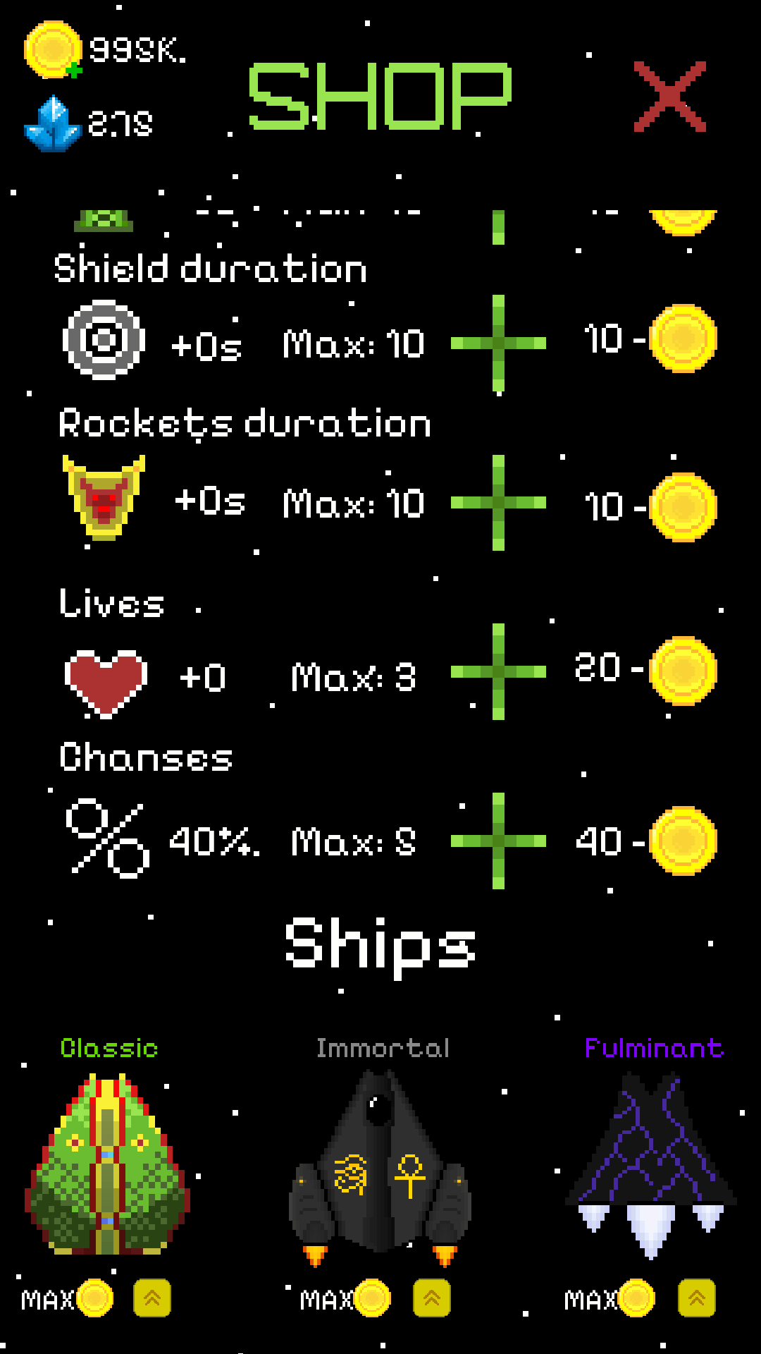 Spacers — ship selection